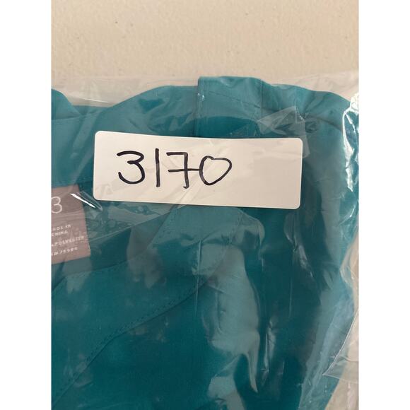 Chico's Blouse Womens Size 3 XL Turquoise V-Neck Long Sleeve Office Career Shirt - Picture 9 of 9